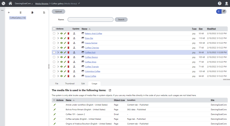 Media Library usage tracking